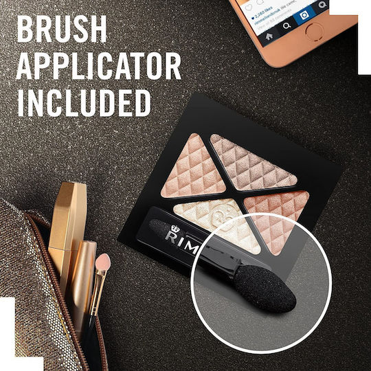 Rimmel Glam Eyes Quad Lidschatten Palette mit Gepressten Puder Augenlidfarben in Gepresster Form 4.2gr