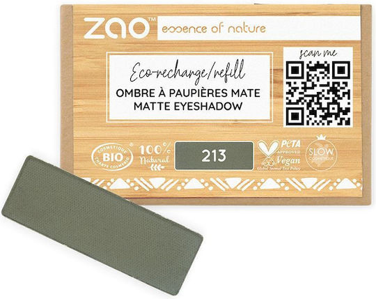 Zao Organic Makeup Rectangle Matte Shadow Refill Σκιά Ματιών σε Στερεή Μορφή με Χακί Χρώμα 1.3gr