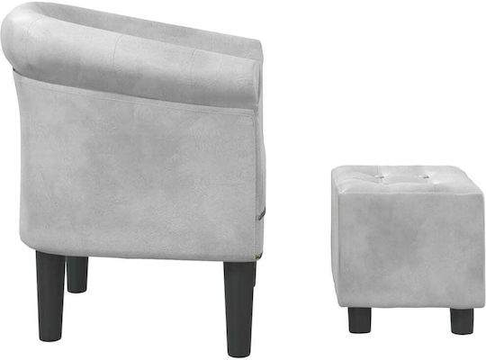 Μπάρελ Sessel mit Fußhocker Silver 70x56x68cm