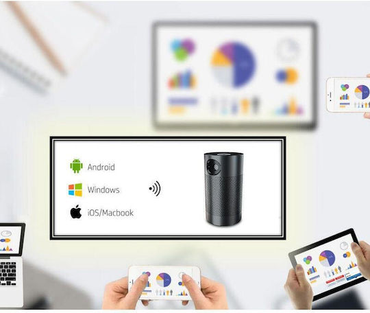 HP MP250 3-IN-1 Mini Projector DLP Λάμπας LED με Wi-Fi και Ενσωματωμένα Ηχεία