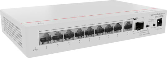 Huawei eKitEngine S110-8P2ST Неуправляем L2 PoE+ Switch с 8 Портове Ethernet и 1 SFP Порт