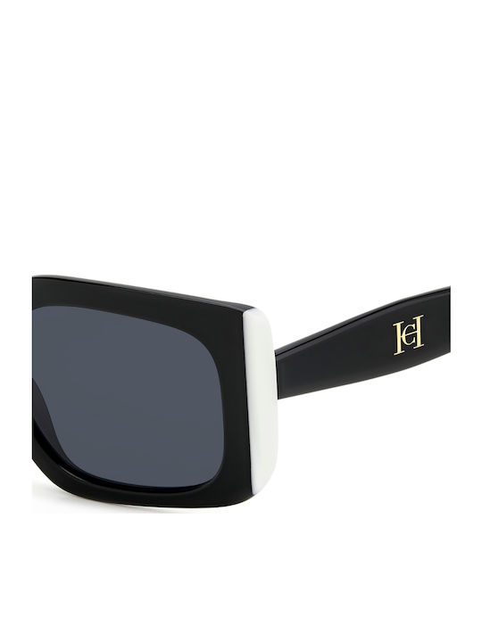 Carolina Herrera Women's Sunglasses with Black Horn-Rimmed Frame and Grey Lenses HER 0182/S 80S/IR