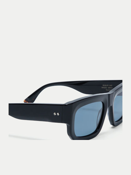 Gigi Barcelona Unisex Sunglasses with Black Plastic Frame and Gray Polarized Lens 6851/1