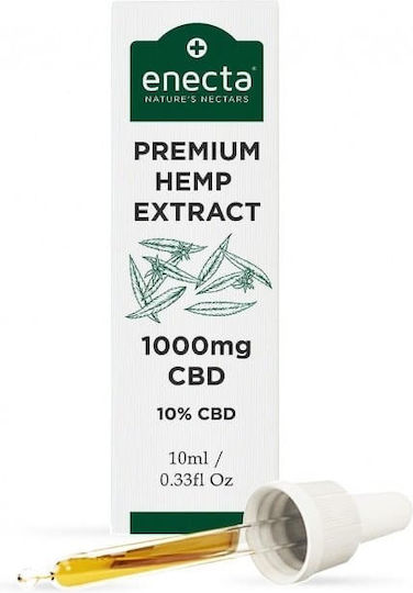Enecta Premium Hemp Extract Ulei de canabis pentru reducerea anxietății 1000mg cu 10% CBD 10ml
