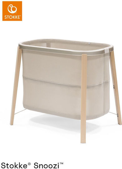 Stokke Λίκνο Snoozi με Στρώμα και Ρόδες Sandy Beige