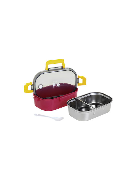 Ecolife Spoon Δοχείο Φαγητού Inox Ροζ 900ml