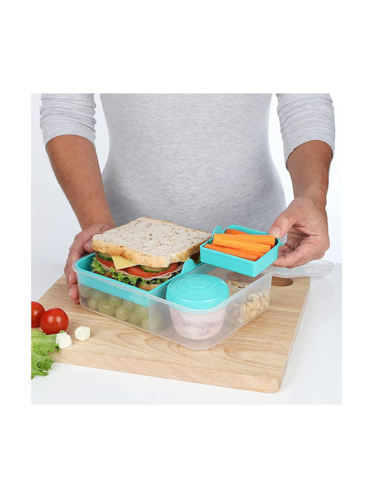 Sistema Plastic Lunch Box Mint With Compartments 1.65lt