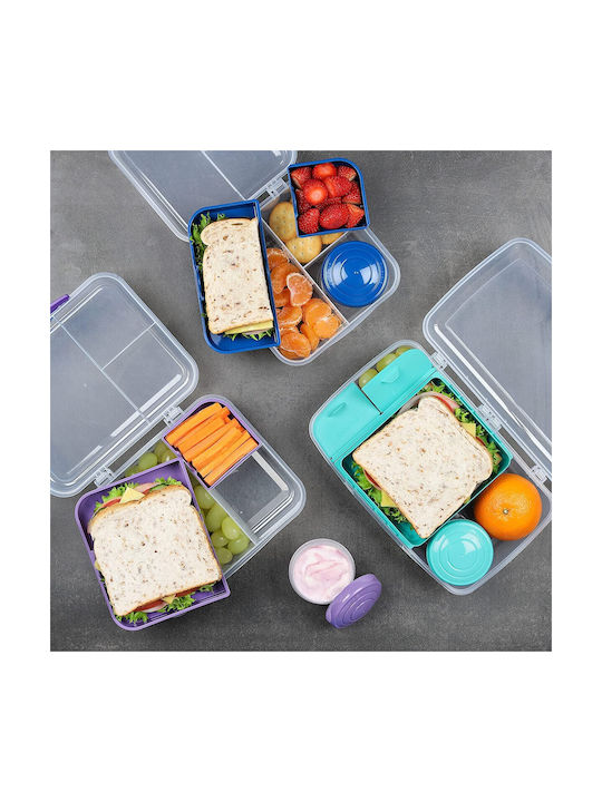 Sistema Plastic Lunch Box Mint With Compartments 1.65lt