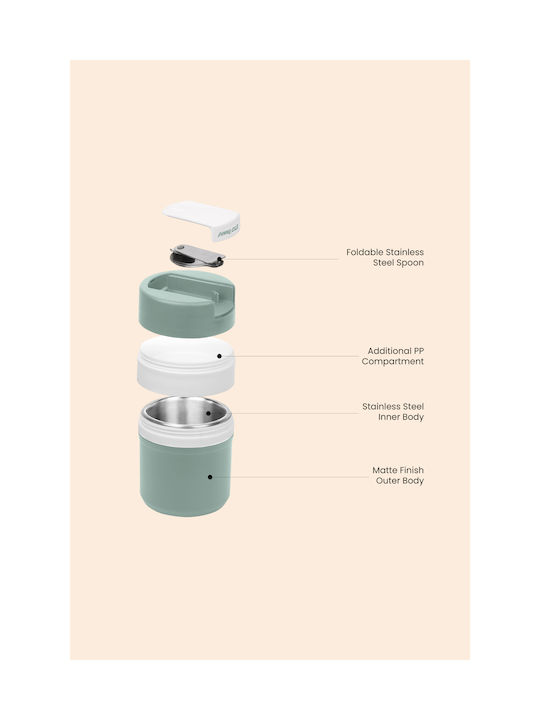 Pinnacle Δοχείο Φαγητού Inox Θερμός Μπλε 600ml