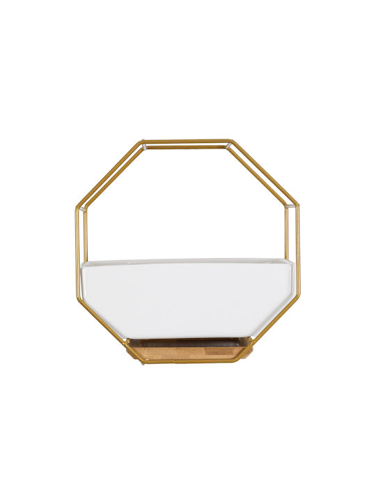GloboStar Hanging Planter Ceramic White 18x10x18cm.