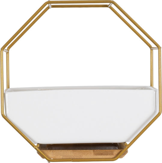 GloboStar Hängend Übertopf Keramik Weiß 18x10x18εκ.