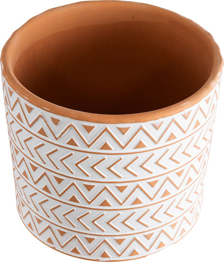 GloboStar Ghiveci Ceramică Alb 17.5x17.5x16.5εκ.