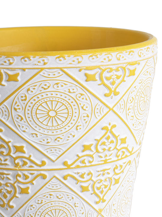GloboStar Ghiveci Ceramică Alb 14x14x13εκ.