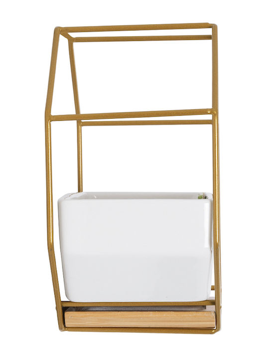 GloboStar Hanging Planter Ceramic White 18x10x18cm.
