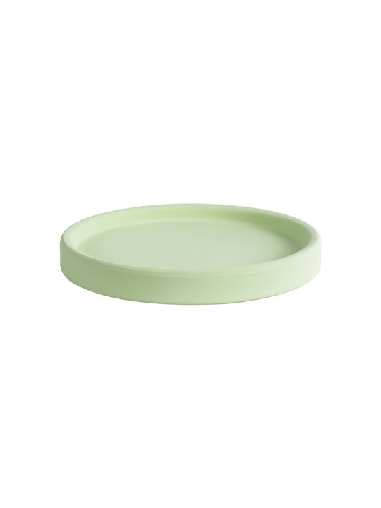 GloboStar Artificial Garden Athena Planter Ceramic Green with Stand 13x13x14cm.