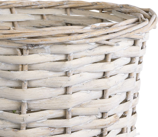 GloboStar Artificial Garden Domingo Κασπώ Ξύλινο Λευκό με Βάση 21x21x30εκ.