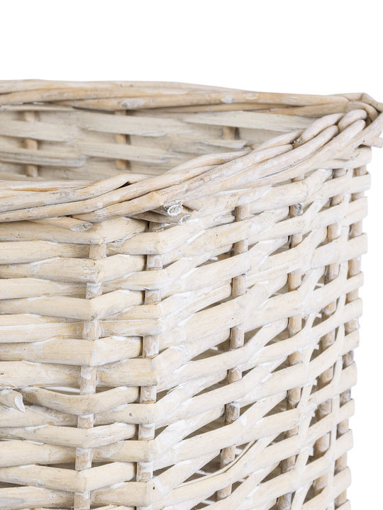 GloboStar Kyoto Planter Wooden White with Stand 22x22x25cm.