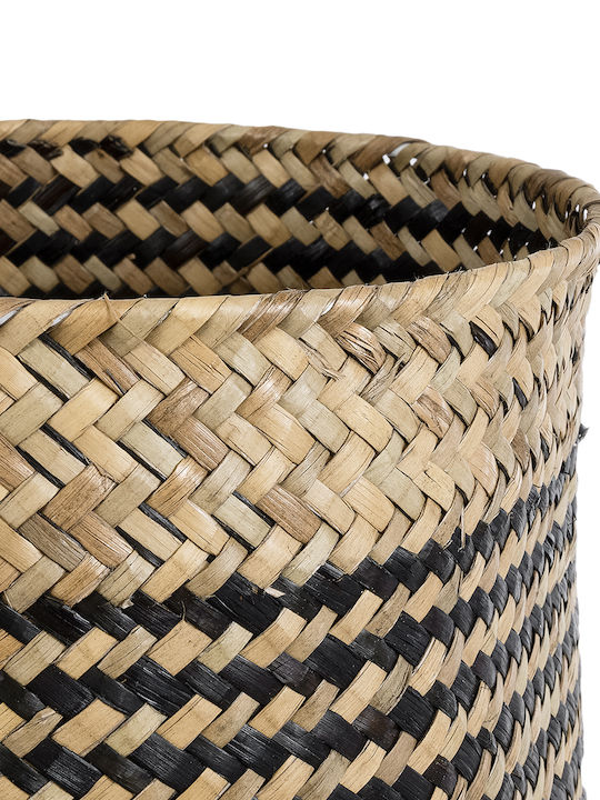 GloboStar Artificial Garden Indiana Planter Rattan Brown with Stand 19.5x19.5x26cm.