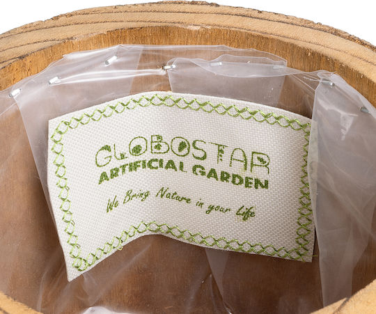 GloboStar Jamaica Κασπώ Ξύλινο Καφέ με Βάση 18x18x38εκ.