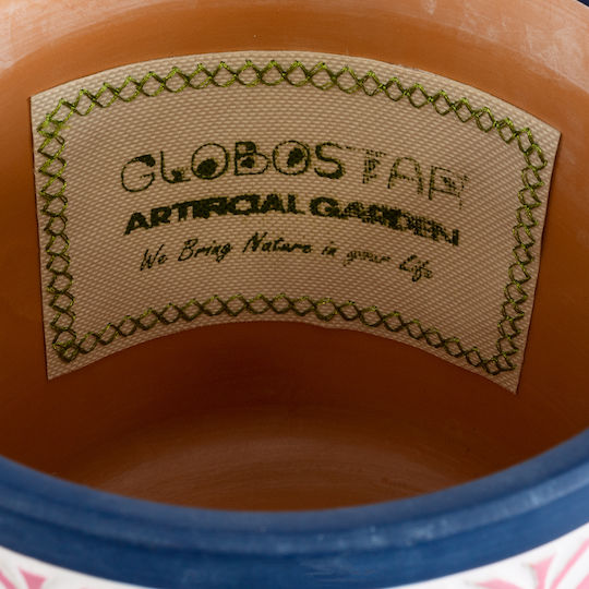 GloboStar Artificial Garden Bombay Κασπώ Κεραμικό Ροζ 14.5x14.5x13εκ.