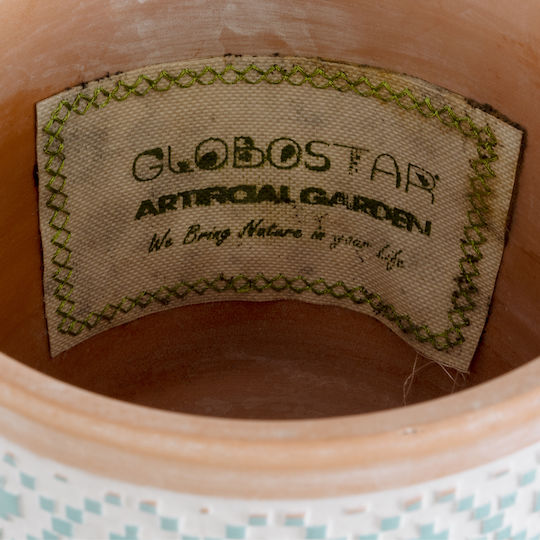 GloboStar Artificial Garden Delhi Planter Ceramic Light Blue 14.5x14.5x13cm.