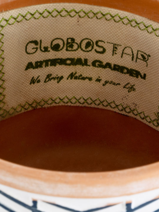 GloboStar Artificial Garden Kolkata Übertopf Keramik Weiß 14.5x14.5x13εκ.