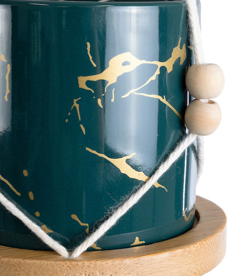 GloboStar Tallinn Hanging Planter Ceramic Green 10x10x40cm.