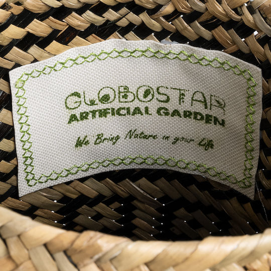 GloboStar Artificial Garden Indiana Саксия Ратан Кафяв Със стойка 19.5x19.5x26εκ.