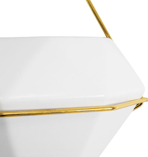 GloboStar Hanging Planter Ceramic White 20x10.5x30cm.