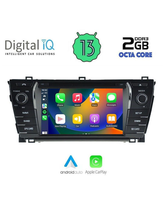 Digital IQ Car Audio System for Toyota Corolla 2013-2016 (Bluetooth/USB/AUX/WiFi/GPS/Apple-Carplay/Android-Auto) with Touch Screen 7"