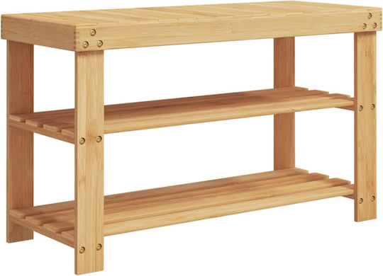 Bamboo Shoe Organizer with 2 Shelves Beige 70x27.5x45cm 373365 Bamboo Shoe Organizer with 2 Shelves Beige 70x27.5x45cm 373365