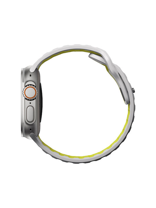 Nomad Sport Strap Λουράκι Σιλικόνης Lunar ΓΚΡΙ / High Volta LIME (Apple Watch 42/44/45mm)