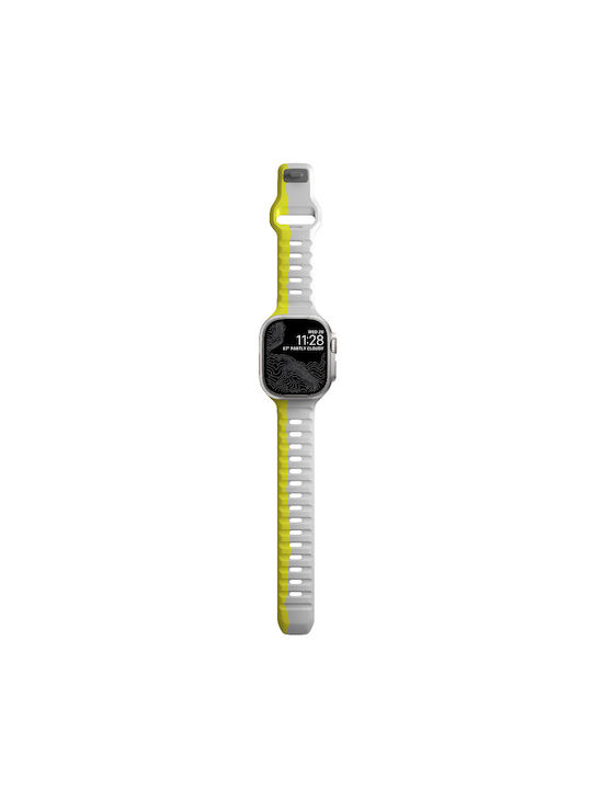 Nomad Sport Strap Λουράκι Σιλικόνης Lunar ΓΚΡΙ / High Volta LIME (Apple Watch 42/44/45mm)