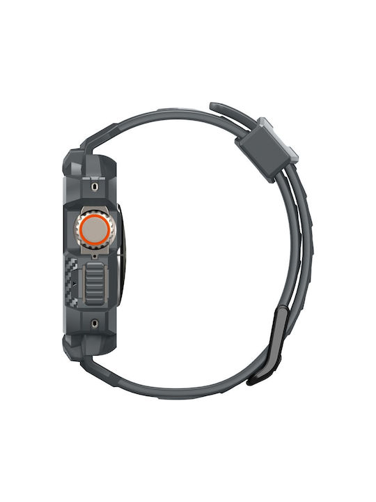Spigen Rugged Armor ”pro” Λουράκι Σιλικόνης με Pin Γκρι (Apple Watch Ultra 49mm)