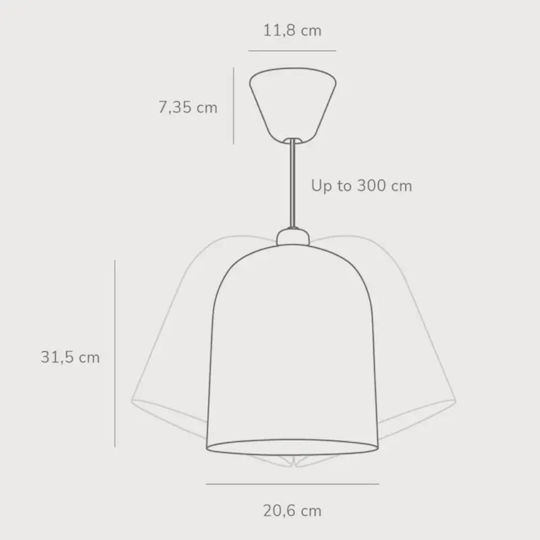 Nordlux Angle Hängelampe Schwarz Glocke mit Fassung E27 31.5x20.6cm.