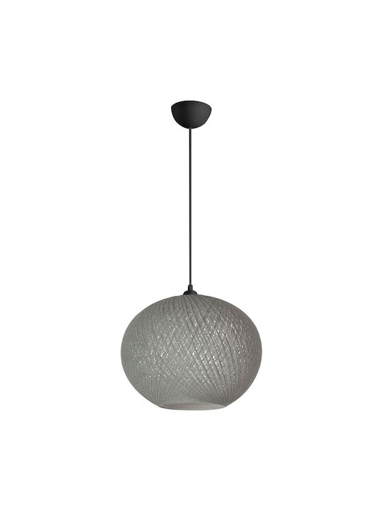 HomeMarkt Ρυθμιζόμενο Κρεμαστό Φωτιστικό Γκρι Boho με Σχοινί για Ντουί E27 20x21x70εκ.