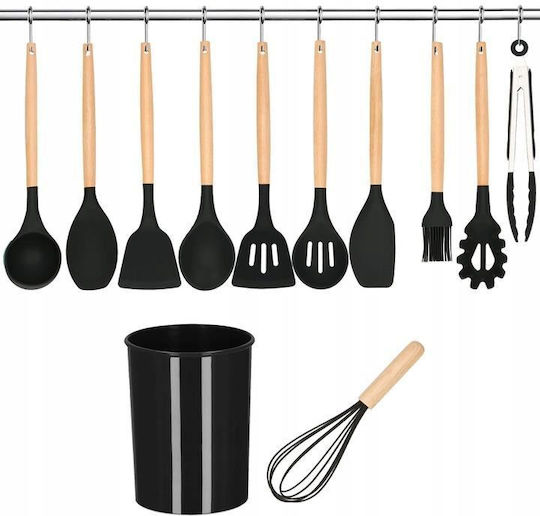 Springos Silicone Cooking Utensil Set Black 12pcs