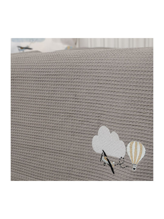 Naf Naf Одеяло Детско легло Pique Сив Light gray 140x110см.