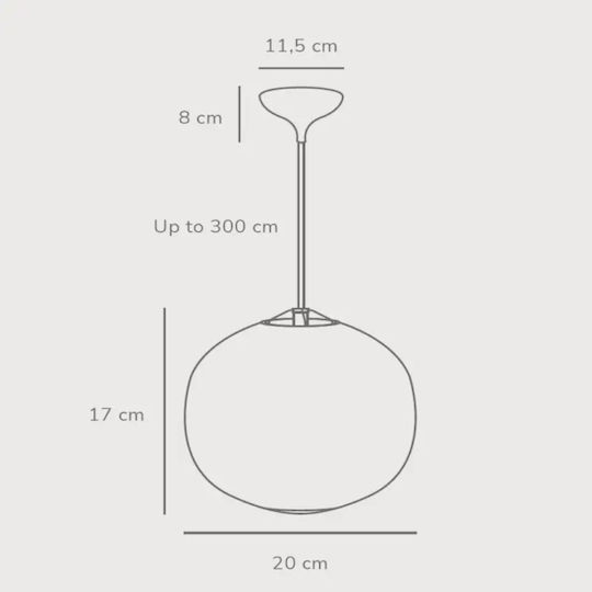 Nordlux Navone Pendant Light White Ball with Socket E27 20x17x300cm