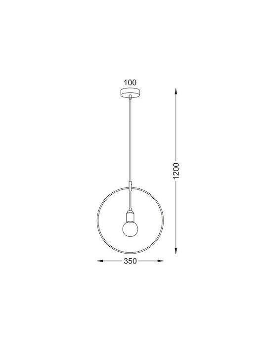 Aca Twiggy Brassy Pendant Ceiling Light with E27 Socket 35cm