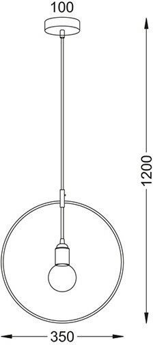 Aca Twiggy Deckenleuchte Kupfer mit E27 Fassung 35cm