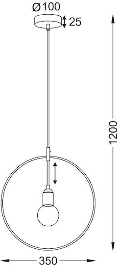 Aca Twiggy Deckenleuchte Kupfer mit E27 Fassung 35cm