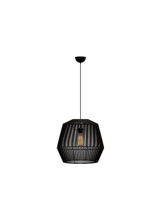 Alphab2b Hängelampe Schwarz Boho mit Fassung E27 39cm.