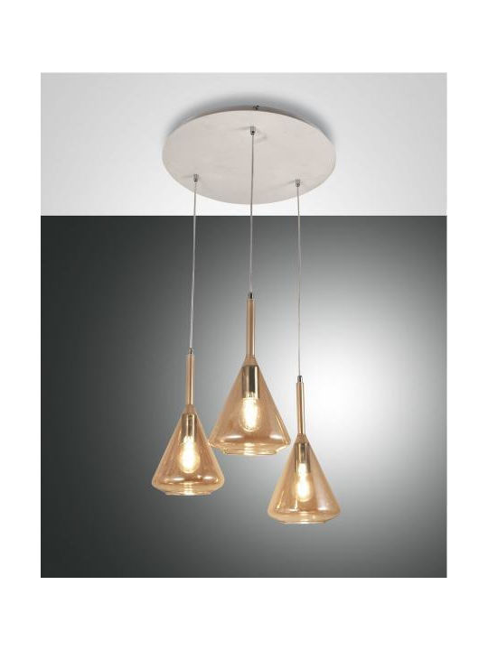 La Mia Luce Tris Pendant Light Three-Light for Socket E27 Gold