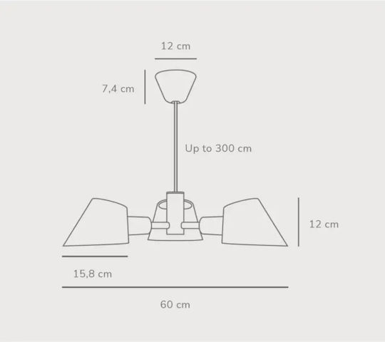 Nordlux Stay Hängelampe Schwarz Glocke mit Fassung E27 60x12x300cm.