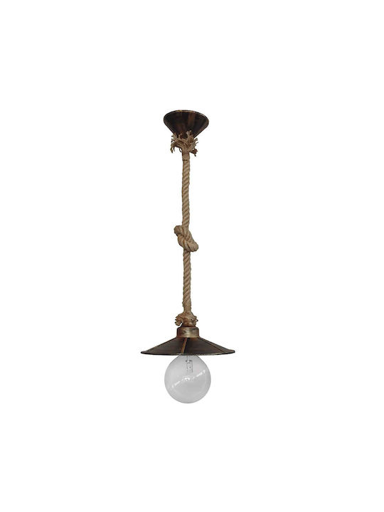 Heronia Lp-150k rope 1/l Hängende Deckenleuchte Einfaches Licht mit Seil für Fassung E27 Bronze
