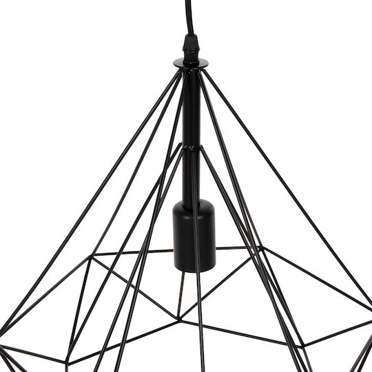 HomeMarkt Κρεμαστό Φωτιστικό Μαύρο με Ντουί E27 32x37x128εκ.
