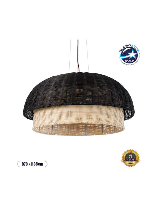 GloboStar Pendant Light Black Boho Grid with Socket E27 70x35cm