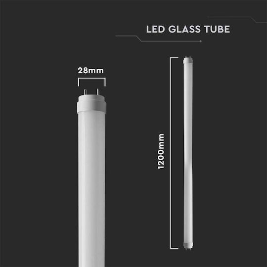 V-TAC LED Bulb 18W Fluorescent Type 120εκ. for Socket G13 and Shape T8 Cool White 1850lm