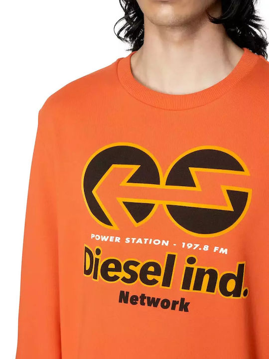 Diesel S-ginn-e1 Men's Sweatshirt Orange